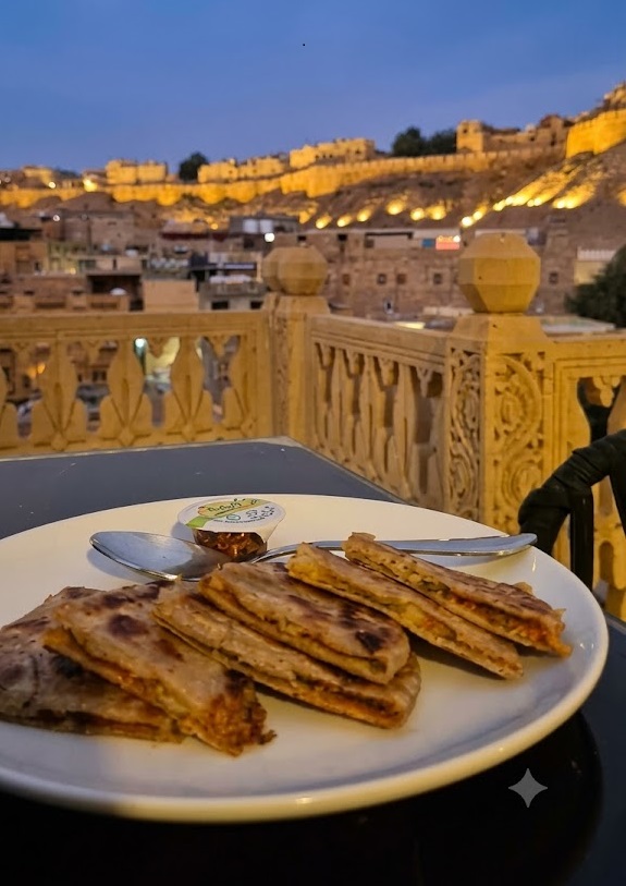 Pure vegetarian breakfast prepared without onion or garlic at Guulab Haveli