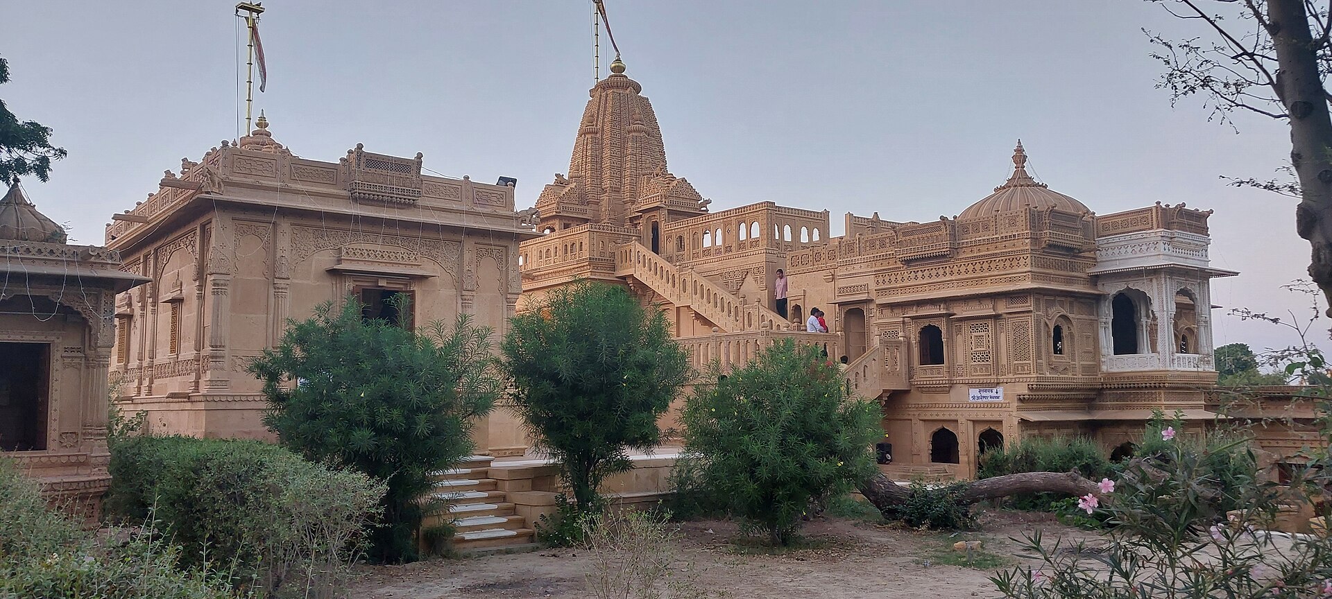 Carved sandstone architecture of Amar Sagar Jain Temple near Jaisalmer