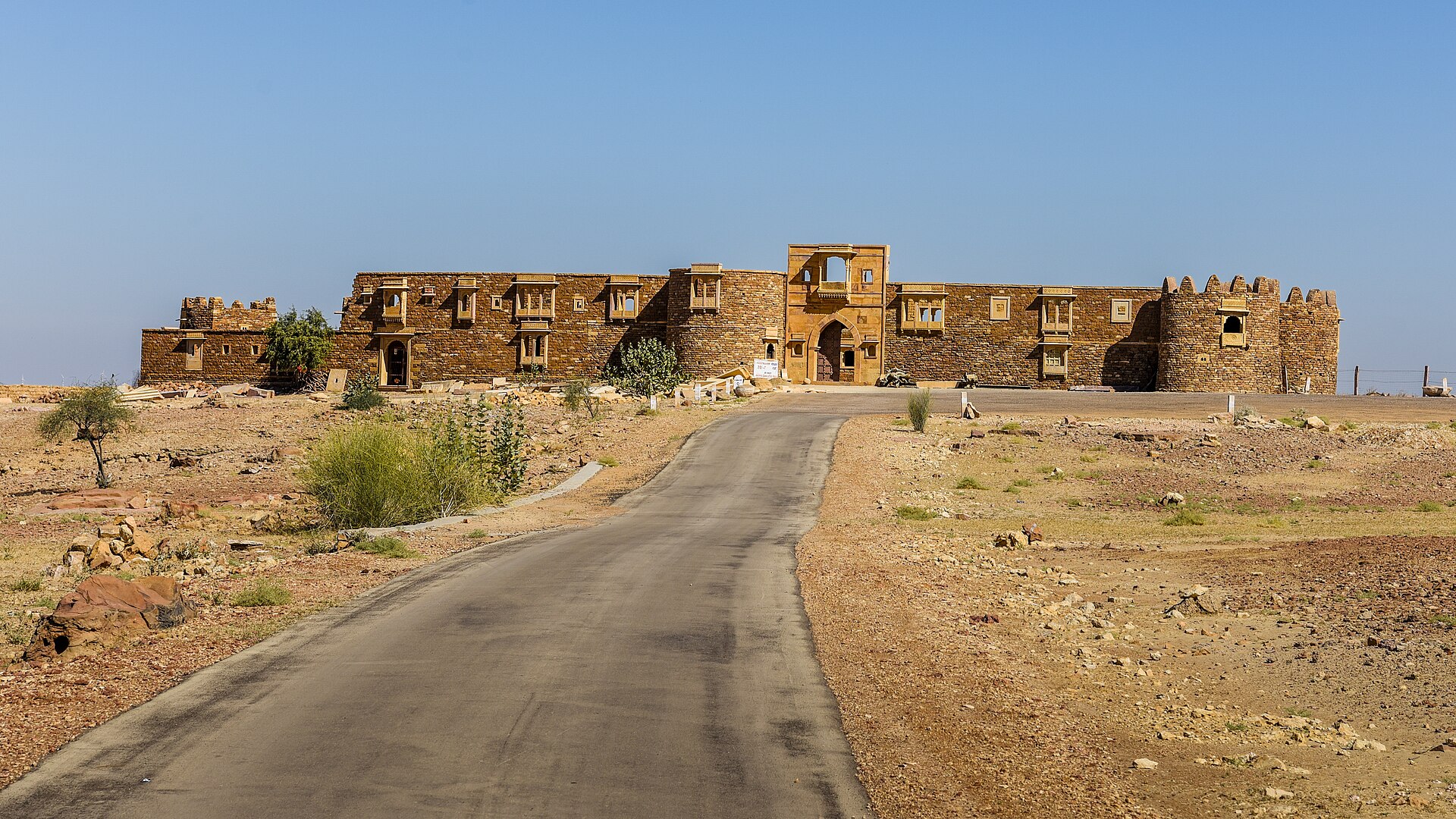 Khaba Fort rising above the desert landscape near Jaisalmer