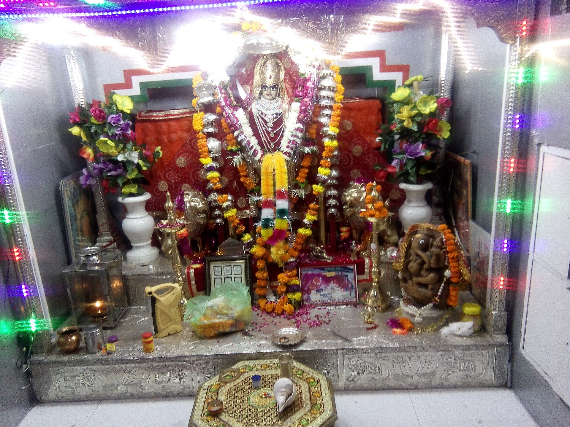 Sacred shrine at Tanot Mata Temple in Jaisalmer district